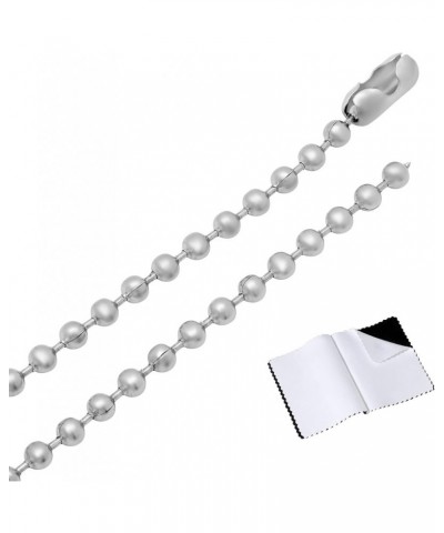 4mm High-Polished Stainless Steel Ball Military Necklace 22 Inches $15.36 Necklaces