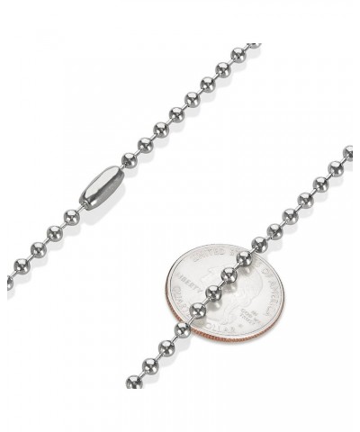 4mm High-Polished Stainless Steel Ball Military Necklace 22 Inches $15.36 Necklaces