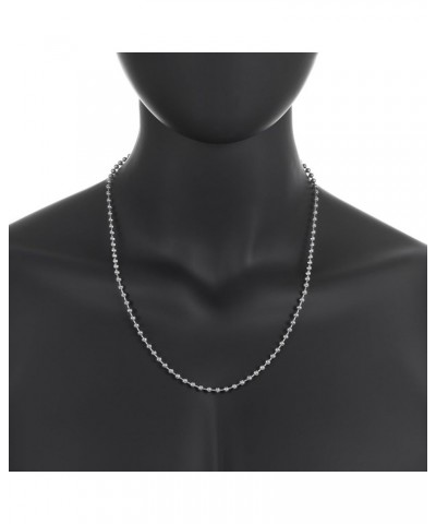 4mm High-Polished Stainless Steel Ball Military Necklace 22 Inches $15.36 Necklaces