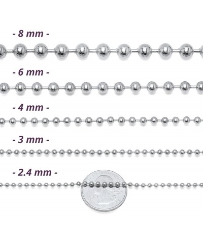 4mm High-Polished Stainless Steel Ball Military Necklace 22 Inches $15.36 Necklaces