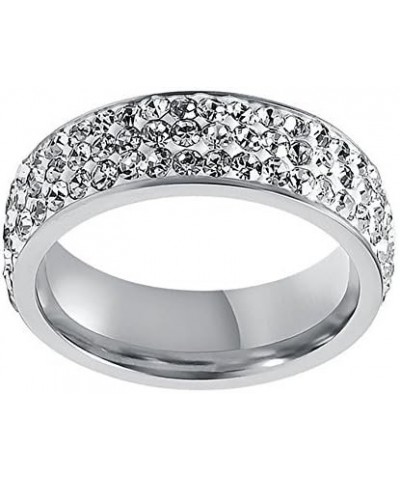 Women Stainless Steel Eternity Ring CZ Cubic Zirconia Circle Round,7mm Width Size 6 6 $8.84 Rings