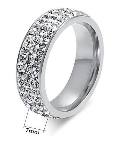 Women Stainless Steel Eternity Ring CZ Cubic Zirconia Circle Round,7mm Width Size 6 6 $8.84 Rings