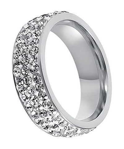 Women Stainless Steel Eternity Ring CZ Cubic Zirconia Circle Round,7mm Width Size 6 6 $8.84 Rings