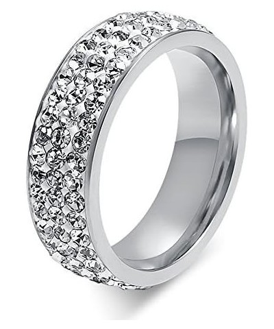 Women Stainless Steel Eternity Ring CZ Cubic Zirconia Circle Round,7mm Width Size 6 6 $8.84 Rings