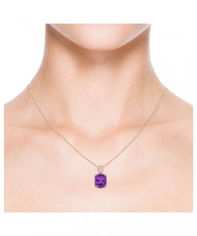 Natural Amethyst Solitaire Pendant Necklace for Women, Girls in 14K Solid Gold/Platinum | February Birthstone | Jewelry Gift ...