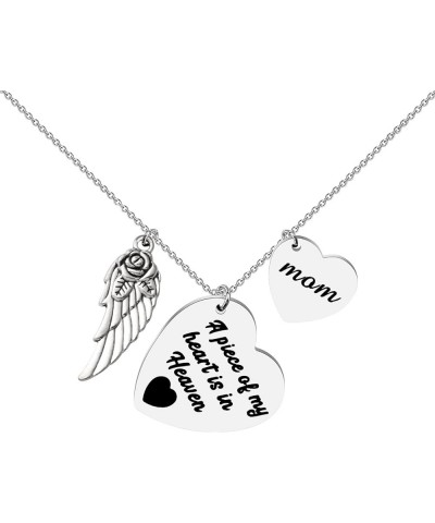 Loss Of Mom Gift In Loving Memory Of Your Mom Sympathy Gift A Piece Of My Heart Is In Heaven Mom Memorial Necklace Memory Hea...