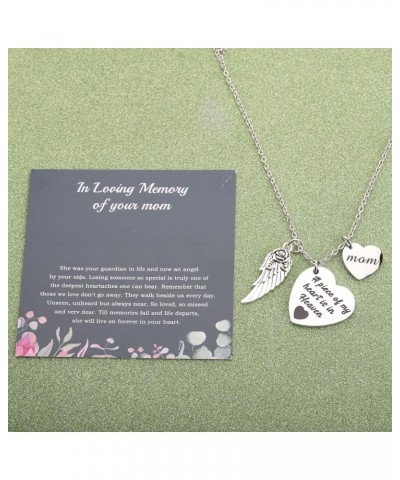 Loss Of Mom Gift In Loving Memory Of Your Mom Sympathy Gift A Piece Of My Heart Is In Heaven Mom Memorial Necklace Memory Hea...