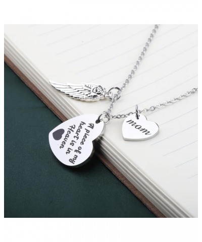 Loss Of Mom Gift In Loving Memory Of Your Mom Sympathy Gift A Piece Of My Heart Is In Heaven Mom Memorial Necklace Memory Hea...