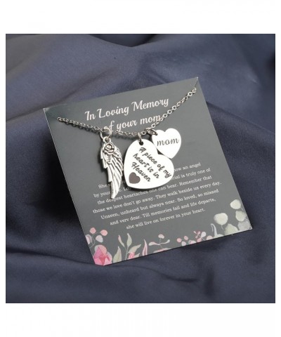 Loss Of Mom Gift In Loving Memory Of Your Mom Sympathy Gift A Piece Of My Heart Is In Heaven Mom Memorial Necklace Memory Hea...