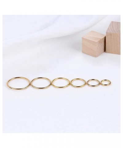 Gold Hinged 20g 18g 16g Nose Rings Hoops 6mm 8mm 10mm 12mm 14mm 16mm Septum Ring Clicker Cartilage Helix Hoop Earrings Set 18...