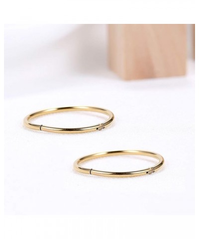 Gold Hinged 20g 18g 16g Nose Rings Hoops 6mm 8mm 10mm 12mm 14mm 16mm Septum Ring Clicker Cartilage Helix Hoop Earrings Set 18...