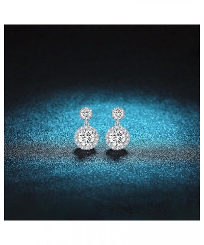 Moissanite Earrings 925 Sterling Silver Earrings 0.3ct/0.5ct/1ct Moissanite Stud Earrings for Women Wedding Birthday Jewelry ...