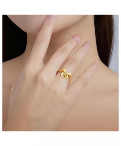 Gold Bow Rings for Women Girls.Cute Bow Ring Gold Ribbon Rings Bow Knot Rings Silver Infinity Rings Bow Jewelry Christmas Gif...