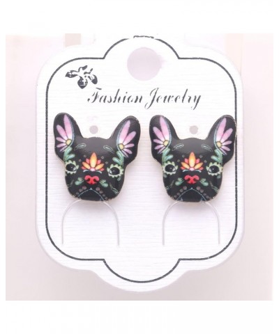 French Bulldog Boston Terrier Stud Earrings Enamel Colorful From the Style 2 $8.82 Earrings