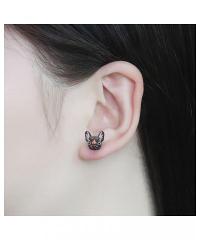 French Bulldog Boston Terrier Stud Earrings Enamel Colorful From the Style 2 $8.82 Earrings