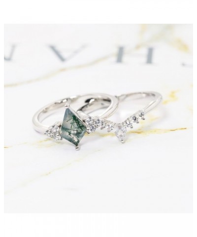 Natural Moss Agate Ring Sterling Silver Genuine Green Moss Agate Ring Personalized Promise Ring Gemstone Engagement Ring Wedd...