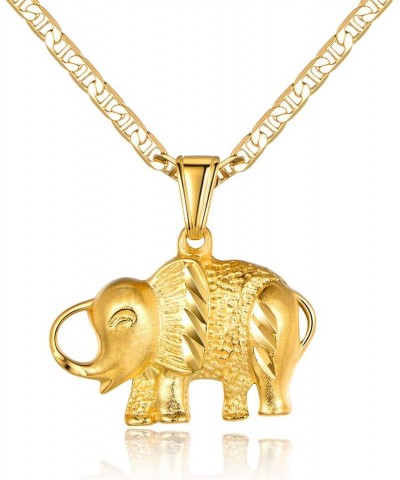 18K Gold Plated Elephant Necklace with Flat Marina Chain – Made in Brazil $13.19 Necklaces