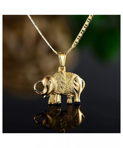 18K Gold Plated Elephant Necklace with Flat Marina Chain – Made in Brazil $13.19 Necklaces