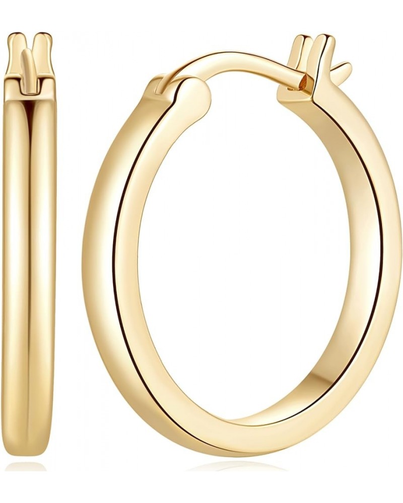 14K Gold Hoop Earrings for Women 14K Gold Earrings Lightweight Earrings Hoops 20mm/30mm 20MM-YELLOW GOLD $27.00 Earrings