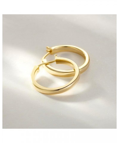 14K Gold Hoop Earrings for Women 14K Gold Earrings Lightweight Earrings Hoops 20mm/30mm 20MM-YELLOW GOLD $27.00 Earrings