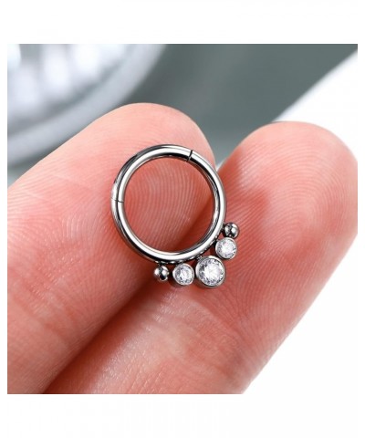 16G Septum Ring G23 Implant Grade Titanium Daith Earrings for Women 8MM Septum Nose Ring Surgical Steel Daith Piercing Jewelr...