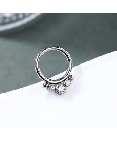 16G Septum Ring G23 Implant Grade Titanium Daith Earrings for Women 8MM Septum Nose Ring Surgical Steel Daith Piercing Jewelr...