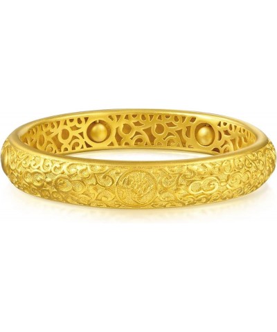 Cultural Blessings 999.9 24K Solid Gold Price-by-Weight Gold Five Blessing Bangle for Women 90502K Approx. 2.06tael (~77.1g) ...