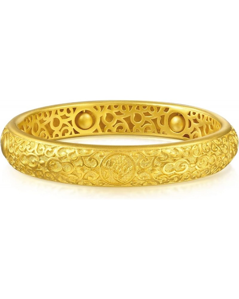 Cultural Blessings 999.9 24K Solid Gold Price-by-Weight Gold Five Blessing Bangle for Women 90502K Approx. 2.06tael (~77.1g) ...