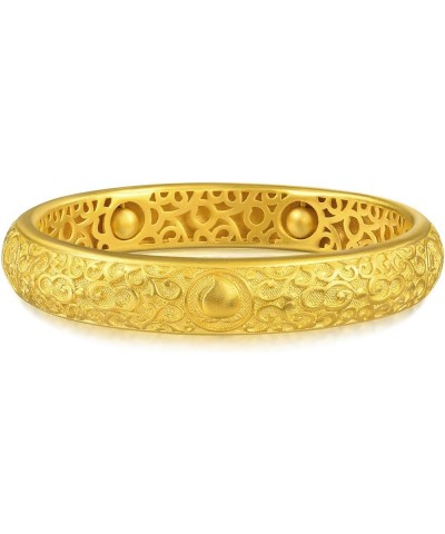 Cultural Blessings 999.9 24K Solid Gold Price-by-Weight Gold Five Blessing Bangle for Women 90502K Approx. 2.06tael (~77.1g) ...