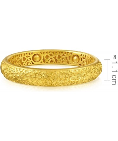 Cultural Blessings 999.9 24K Solid Gold Price-by-Weight Gold Five Blessing Bangle for Women 90502K Approx. 2.06tael (~77.1g) ...