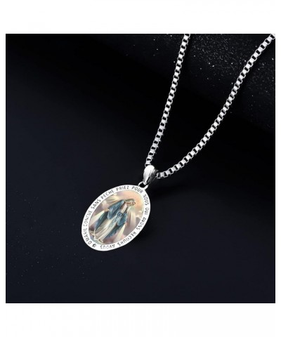 Miraculous Virgin Mary Medal Pendant Necklace for Women 925 Sterling Silver Marina Blessed Mother Necklace Gift for Women E $...