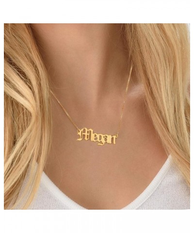 MYKA - Personalized "Old English” Font Style Name Necklace - Custom Made Pendant - Nameplate Jewelry Gift for Girl, Her, Woma...