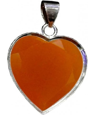 Choose Your Gemstone Pendants Heart Shape Sterling Silver 18K Gold Plated Locket For Men Women natural-faceted-Red-onyx Sterl...