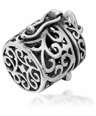 See Through Filigree Ornate Prayer Box .925 Sterling Silver Pendant | Sterling Silver Storage Keepsake Charm | Cremation Pend...