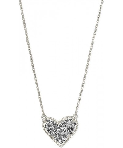 Ari Heart Adjustable Length Pendant Necklace for Women, Fashion Jewelry RHODIUM - PLATINUM DRUSY $35.42 Necklaces