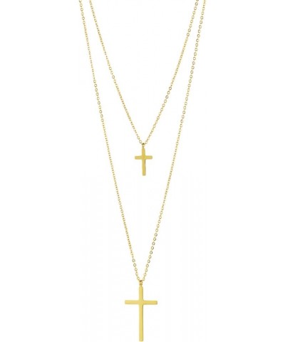 Dainty Cross Layered Necklace for Women, Stainless Steel Double Cross Choker Collar Chain Necklace Womens Trendy Jewelry Gold...