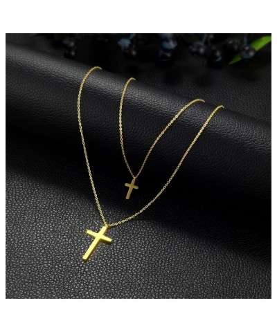 Dainty Cross Layered Necklace for Women, Stainless Steel Double Cross Choker Collar Chain Necklace Womens Trendy Jewelry Gold...