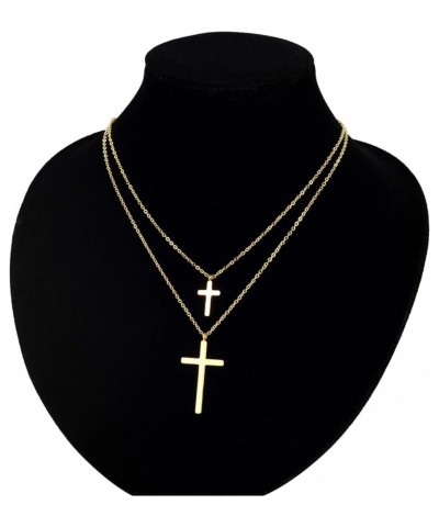 Dainty Cross Layered Necklace for Women, Stainless Steel Double Cross Choker Collar Chain Necklace Womens Trendy Jewelry Gold...