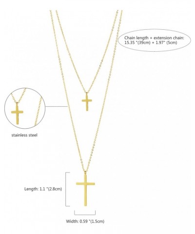 Dainty Cross Layered Necklace for Women, Stainless Steel Double Cross Choker Collar Chain Necklace Womens Trendy Jewelry Gold...