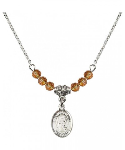 November Birth Month Bead Necklace with Catholic Patron Saint Petite Charm, 18 Inch Saint Apollonia $32.44 Necklaces