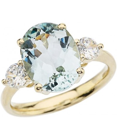 Elegant 10k Yellow Gold Sky Blue Aquamarine with White Topaz Engagement/Proposal Ring $168.75 Rings