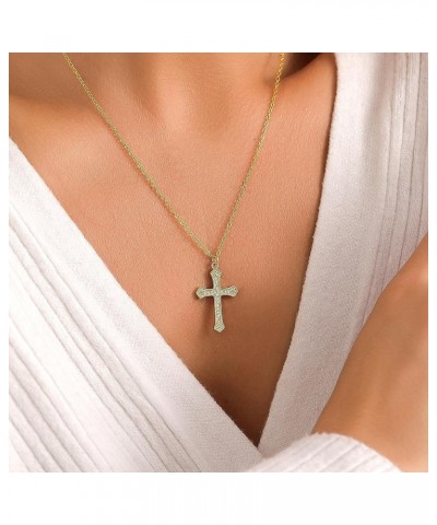 Gold Cross Necklace for Women,Dainty Gold Necklace 18 K Gold Plated Tiny Cross Pendant Cross Chain Necklace Sterling Silver C...