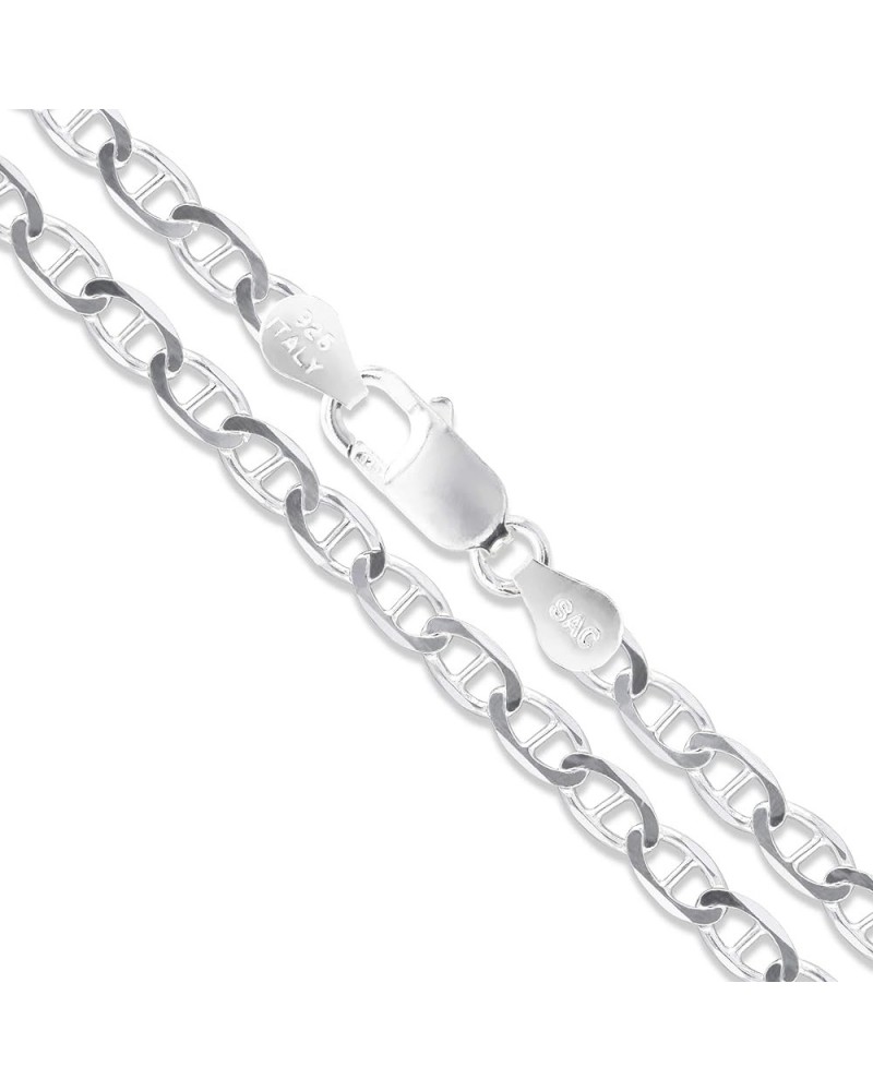 CHOOSE YOUR WIDTH Sterling Silver Flat Mariner Chain Solid 925 Italy Link Women's Men's Necklace 4.6mm Length 22 Inches $26.1...