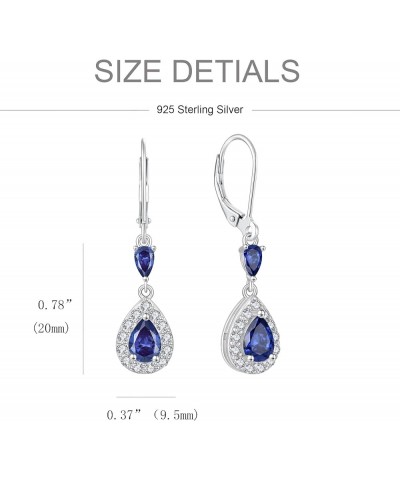 Drop Dangle Earrings 925 Sterling Silver Birthstone Leverback Earrings with 5A Cubic Zirconia Jewelry Gift for Women December...