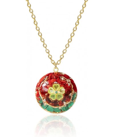 Fashion Energy Stone Pendant Choker Necklace With Red Coral And Malachite For Women – Perfect Summer Jewelry $14.88 Necklaces