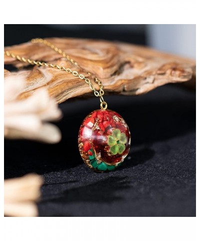 Fashion Energy Stone Pendant Choker Necklace With Red Coral And Malachite For Women – Perfect Summer Jewelry $14.88 Necklaces