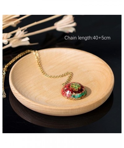 Fashion Energy Stone Pendant Choker Necklace With Red Coral And Malachite For Women – Perfect Summer Jewelry $14.88 Necklaces