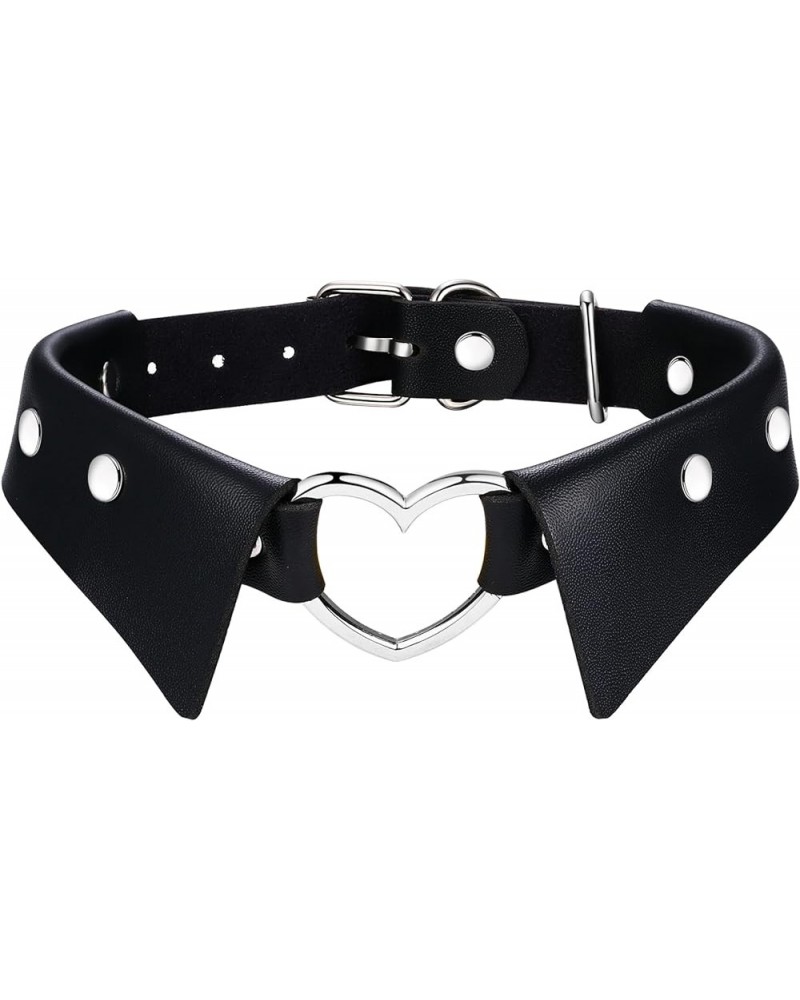 Heart Leather Choker Necklace for Women Sweet Heart Adjustable Goth Choker 12-16 Inches G-Bowtie choker-2 $7.79 Necklaces