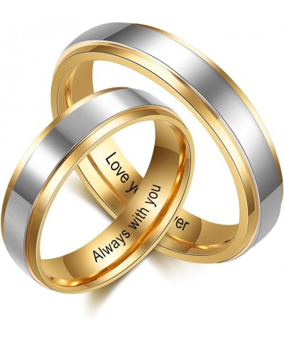 Personalized Matching Heart Promise Rings His & Hers Engagement Anniversary Couples Rings Set Gold-1 $12.25 Rings