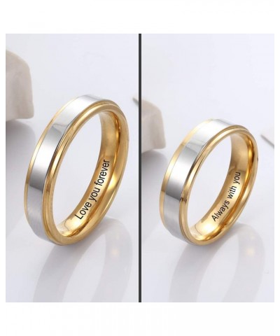 Personalized Matching Heart Promise Rings His & Hers Engagement Anniversary Couples Rings Set Gold-1 $12.25 Rings